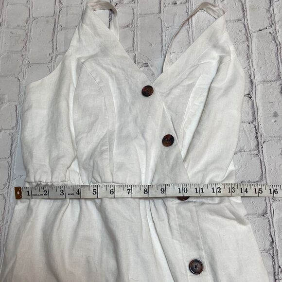 Maurices White Button-Up Linen-Blend Wrap Dress - Picture 6 of 9